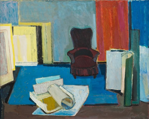 Interior from an Artist’s Studio  -   Tove Jansson , 1959Finnish, 1914-2001oil on canvas,   65 x 81,