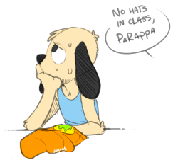 heck-yeah-mary:  askthunderdazemlp:  dogrot:  s-sorry ma’am„,  cute little bugger *i love parappa*  Same here! ewe  &gt;w&lt; Adorbs! No interest whatsoever in the game(s?), but the character himself is super cute. :3
