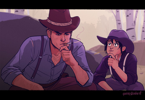 queenstardust:Yeehaw, I have finally finished this illustration! I wanted to draw a young John &
