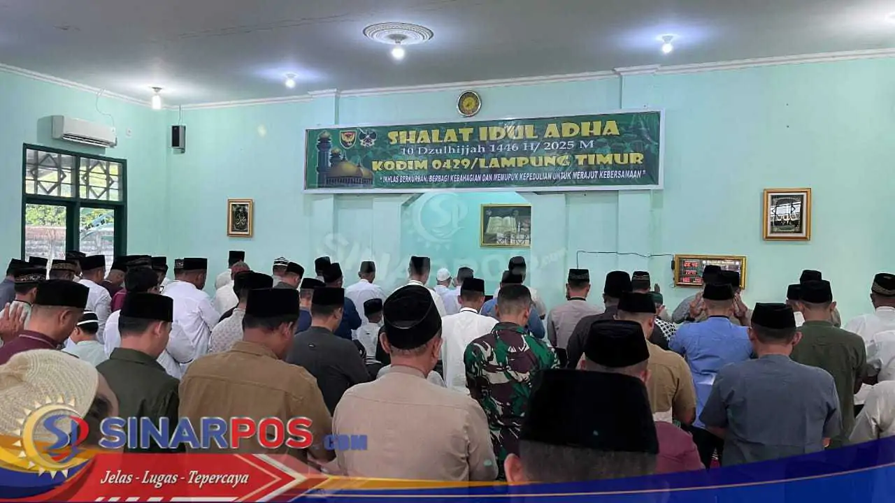 Kodim 0429/Lamtim Sembelih 5 Ekor Sapi Usai Sholat Idul Adha 1446 H