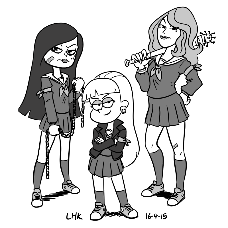 grimphantom:  largehadronkalidah:  Drawthread: American Sukeban- Brittany Wong (Star