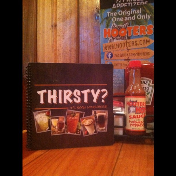 Is that even a question? @xtinadanielle dates at Hooters #thirsty #parched #dehydrated