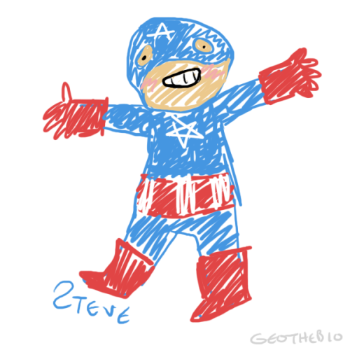 geothebio:geothebio:steve rogers adjusting to technology and using a pen tablet thoughbonus:
