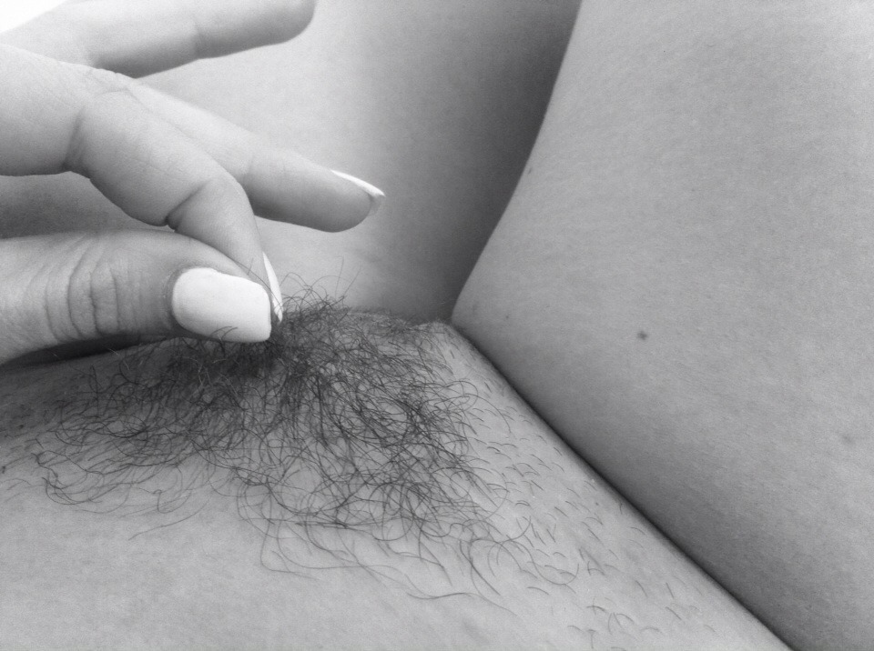 coupleofperverts:  She is teasing me while I am at work… Damn I love her bush!