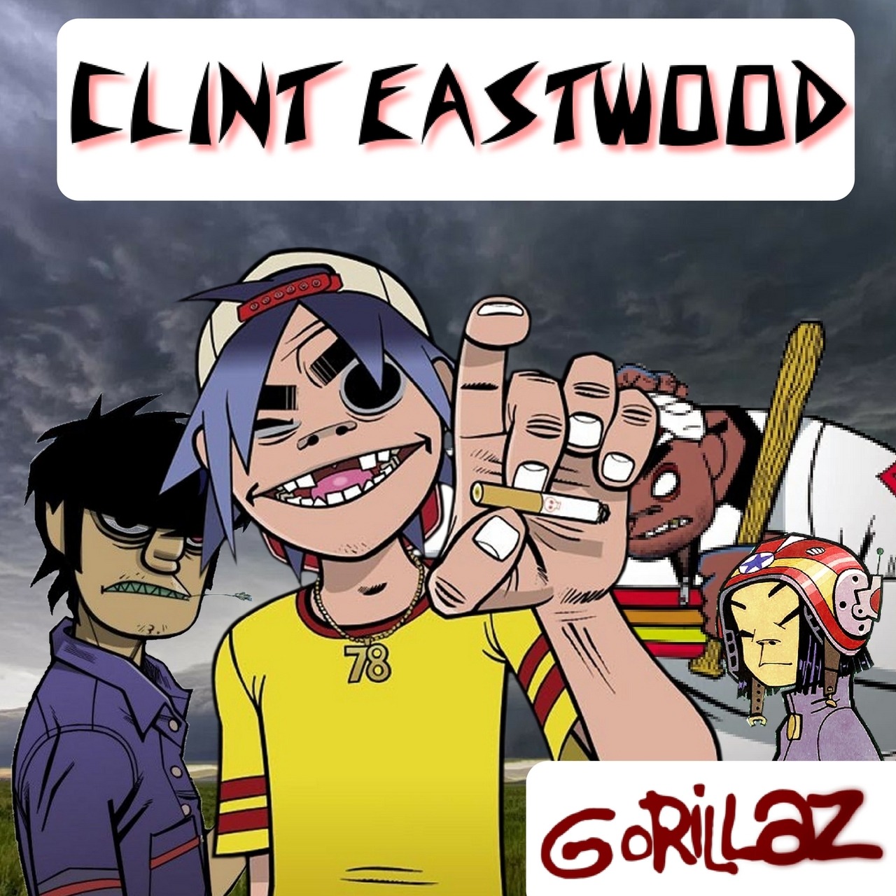 Группа gorillaz альбомы. Gorillaz Clint Eastwood обложка. Гориллаз Клинт. Gorillaz обложка Eastwood. Gorillaz Клинт Иствуд.