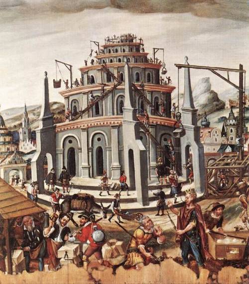 Unknown painter, The Tower of Babel, c. 1590, oil on wood, Germanisches Nationalmuseum, Nuremberg.