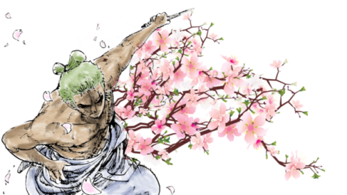 ii-luffy-i:  Roronoa Zoro   Ch:909  flowers  for  @hanaeahie ​