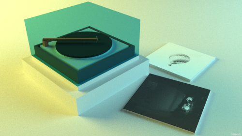 ojjeon:3D models of hyyh album vinyls and turntables