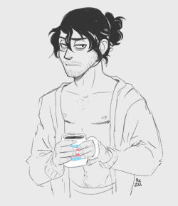 mixzilla: @potatocrisp asked me to doodle a trans aizawa and lemme tell u that’s the first time i’ve been commission bombed …… what a sneak lmao anyway he’s v tired 