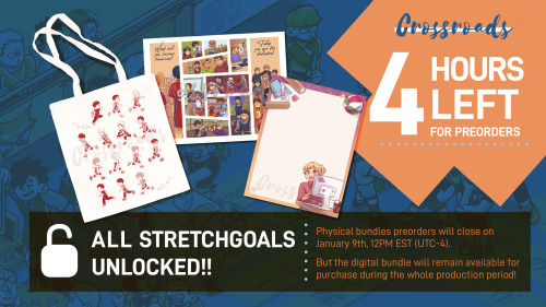 4 HOURS LEFT TO PREORDER CROSSROADS    All stretchgoals are unlocked!! Postcard and notepad will be 