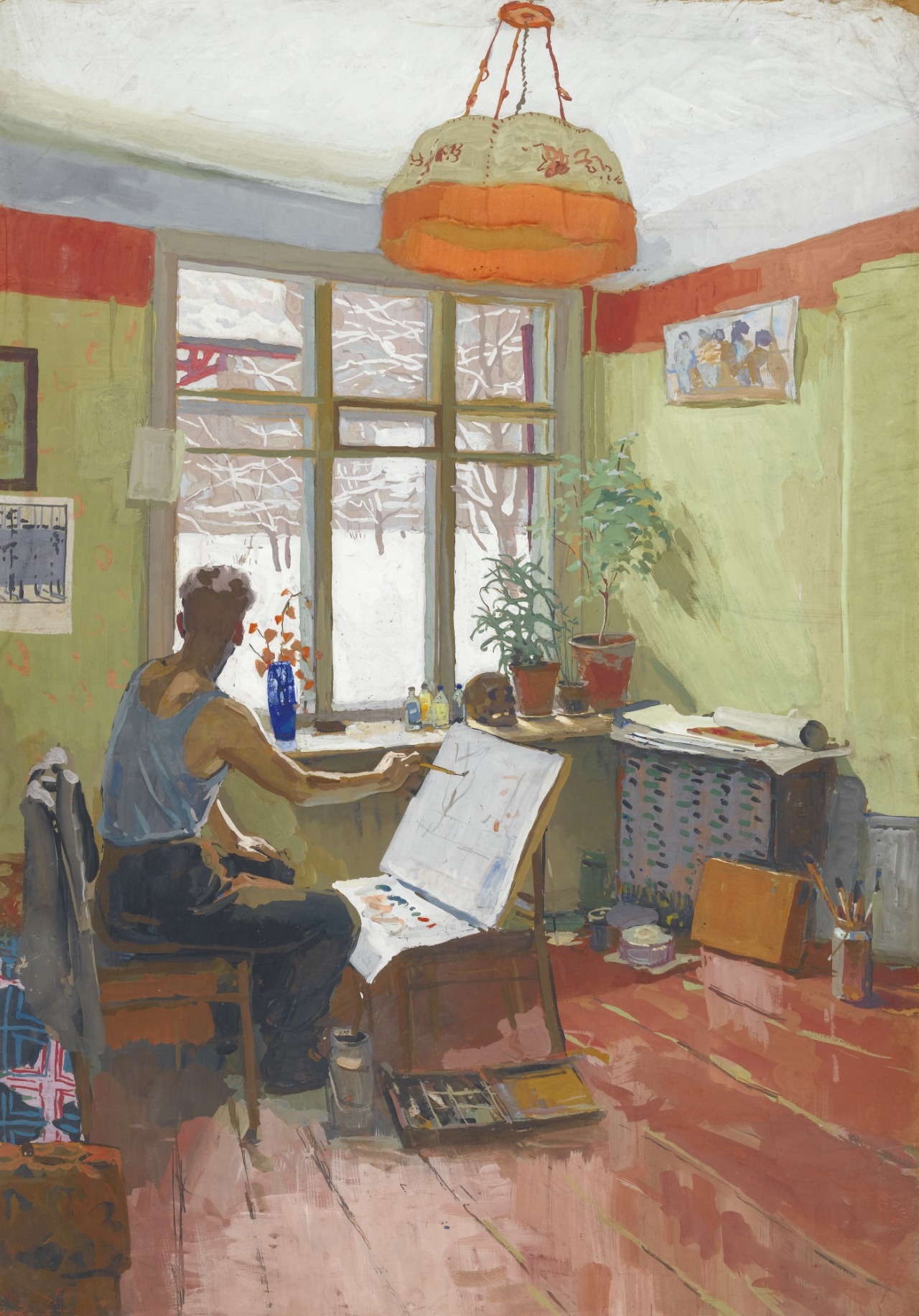 thunderstruck9: Viktor Popkov (Russian, 1932-1974), Winter Studio, 1959. Gouache