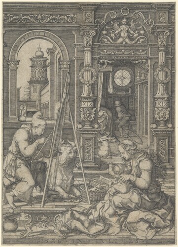 Saint Luke Painting the Virgin, Dirck Vellert, 1526, Metropolitan Museum of Art: Drawings and Prints
