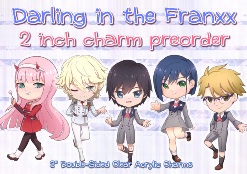 Darling in the Franxx 2″ Acrylic Charms Preorders!Zero Two, Hiro, Ichigo, Goro and Nine Alpha~Check 