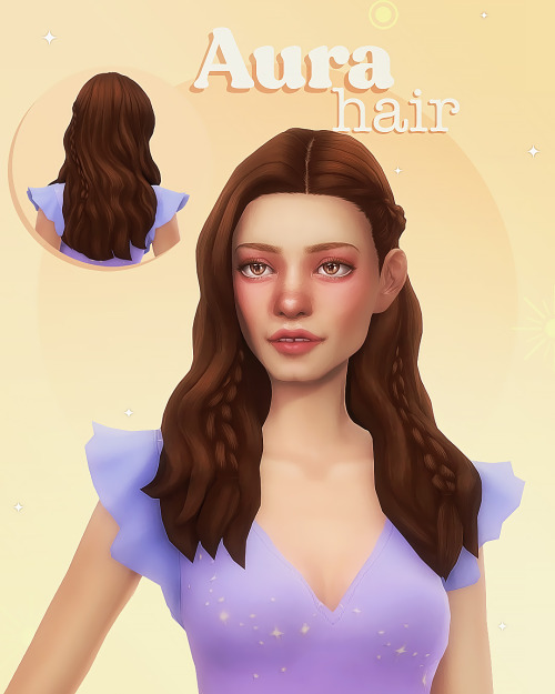 Aura hairHello! And happy Valentine’s Day (*´ᵕ`) ‘Aura’ is a long, wavy hair with braids, made