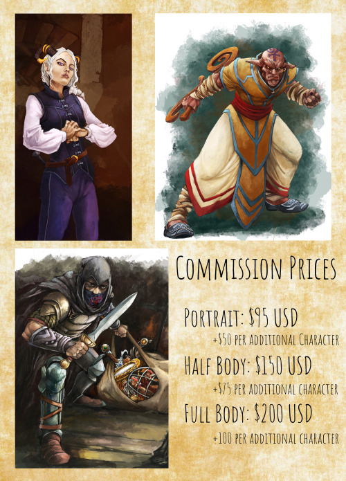 Opening commissions for D&D/RPG Characters!If you’re interested, please e-mail me at bogelbear@g