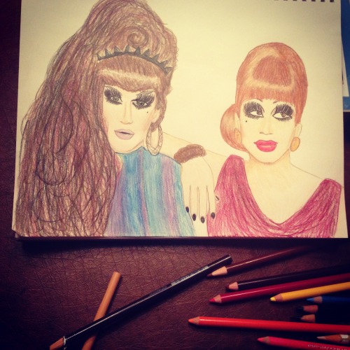 This is my drawing of mother and daughter, Bianca Del Rio and Adore Delano! This is drawn with prism