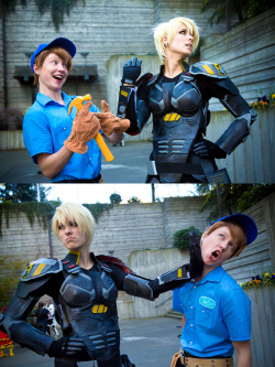 thegeekmaster:  Freaking love this. Cosplay by twinfools  Wrecken ralf lol