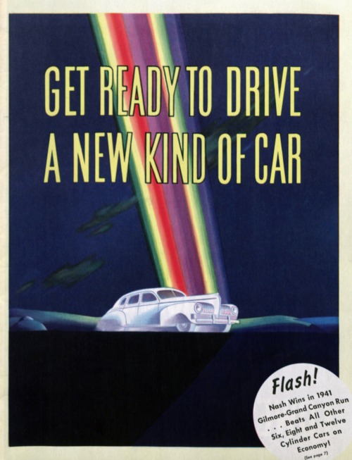 This #MotorMonday finds a new kind of car at the end of the rainbow; the Nash 600. This model was th