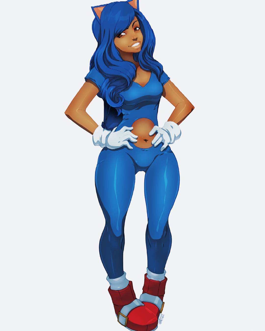 tovio-rogers:  @otakuskumcosplay’s #sonic drawn before bed. Go follow her if you