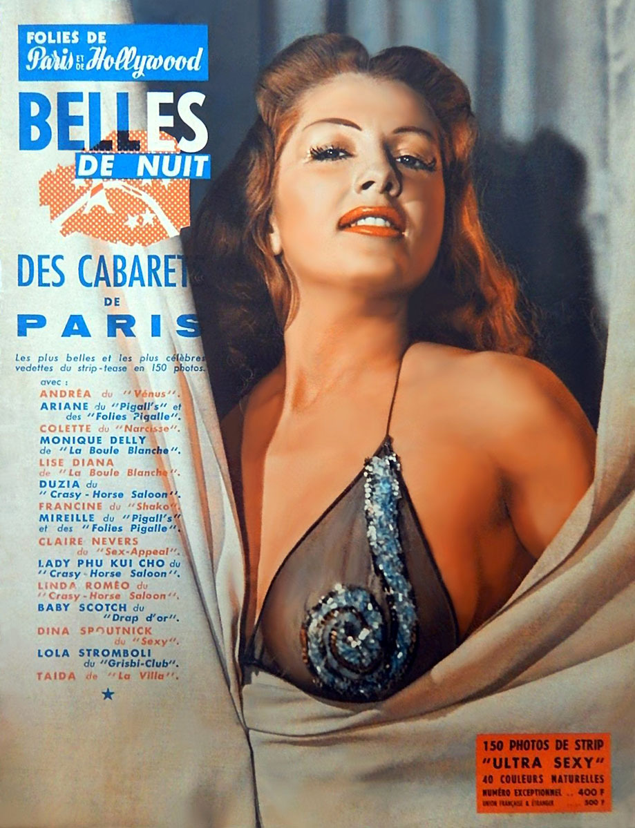 Tempest Storm is featured on the back cover of the 64th issue of ‘FOLIES DE Paris
