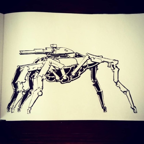 Tank hopper #new #draws #robot #brushpen #mech #bug #cyberpunk #drawing #inkonly #sketch #scifiart #