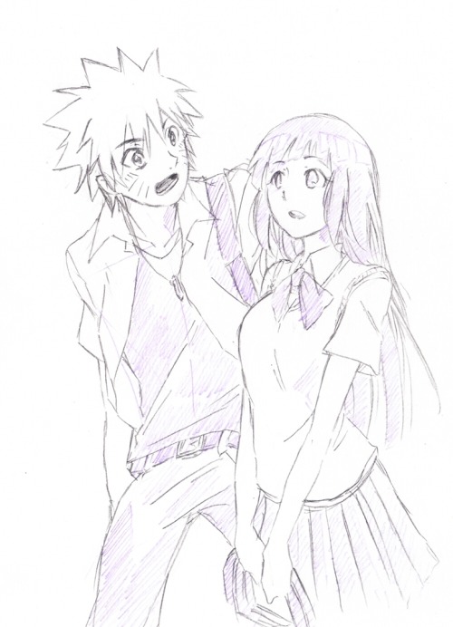 alphey-chan:  My old sketches of Naruhina from last year    o(〃＾▽＾〃)o