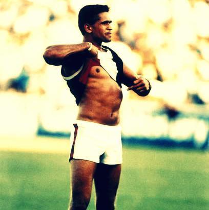 This photo of Australian AFL great, Nicky Winmar, has been described as one of the most moving image