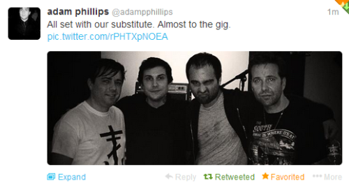 TheArchitects and Frank Iero (in place of Zachary, who is out due to surgery). 