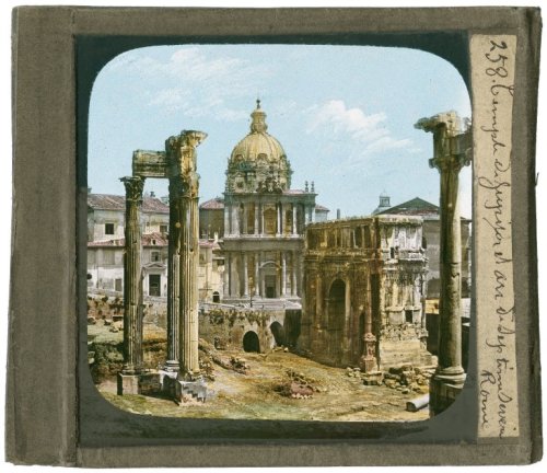 Milan, Rome &amp; Venice, Glass-plate slide for a magic-lantern show, from the Stanley Cavaye Collec