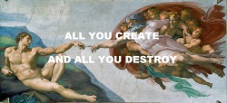 pinkfloydart:Eclipse - Pink Floyd - The Creation of Adam - Michelangelo