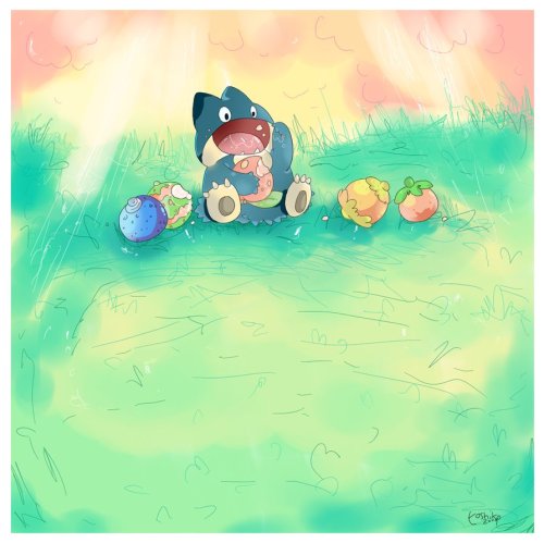 31 Days of Pokemon - December 1st - Favorite Normal-Type Munchlax in a field Art by YoshiHikikomori 