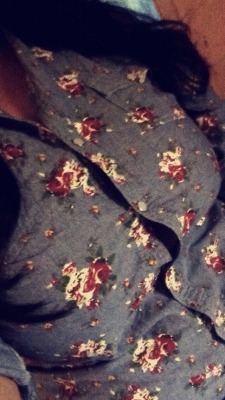 brown-nipples:  I can’t button up all the way but this blouse is fucking cute.🌹💞