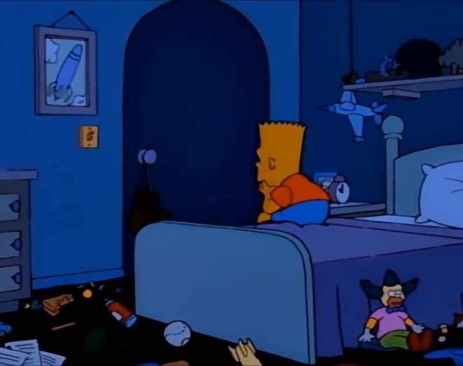 Bart Simpson acabou de acordar na cama, Bart Simpson Tristeza