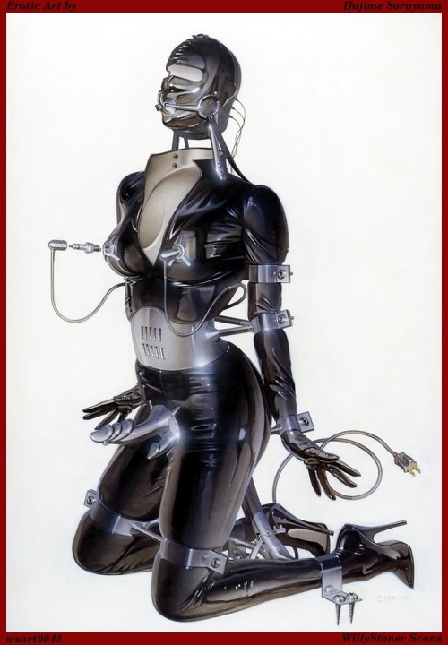 Anime latex catsuit bondage