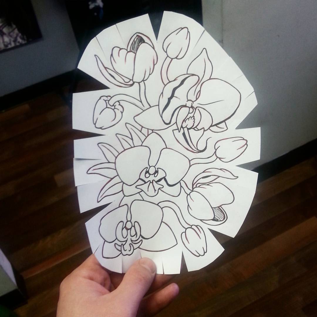 Got this stencil ready for my client tonight. So happy to make these orchids happen.