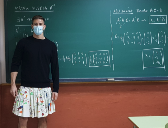 Spanish male teachers wear skirts to school after student was sent to psychologist for doing the same