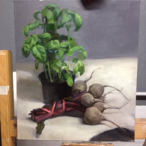 #stilllife #basil #beetroot #art #painting #oilpainting #contemporaryart #contemporarypainting
