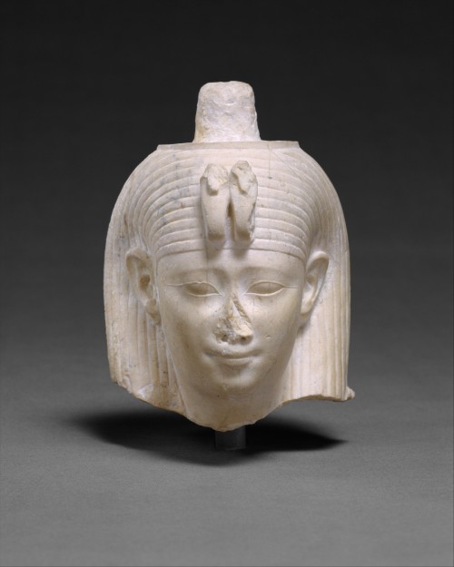 Limestone head, identified as the Ptolemaic queen Arsinoe II. Artist unknown; 278-270 BCE (reign of 