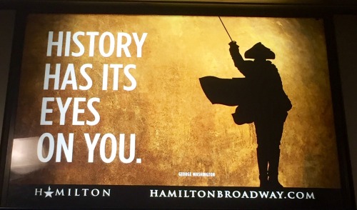 john-laurens: aaron-burr-sir: Hamilton ads spotted in NYC Anthony Ramos is finally included in a sil