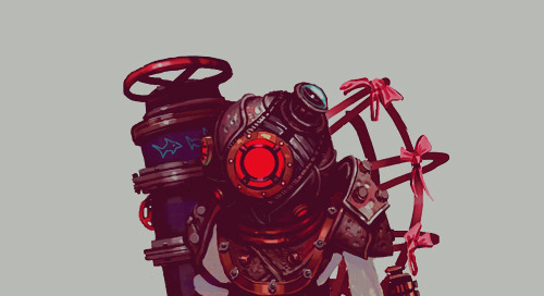 sueslayer:  I just love the character design for Big Sisters so much. They’re these vicious, hateful creatures who want you ten different kinds of dead and their armor is this terrifying assortment of scavenged parts and scrap metal… and then you