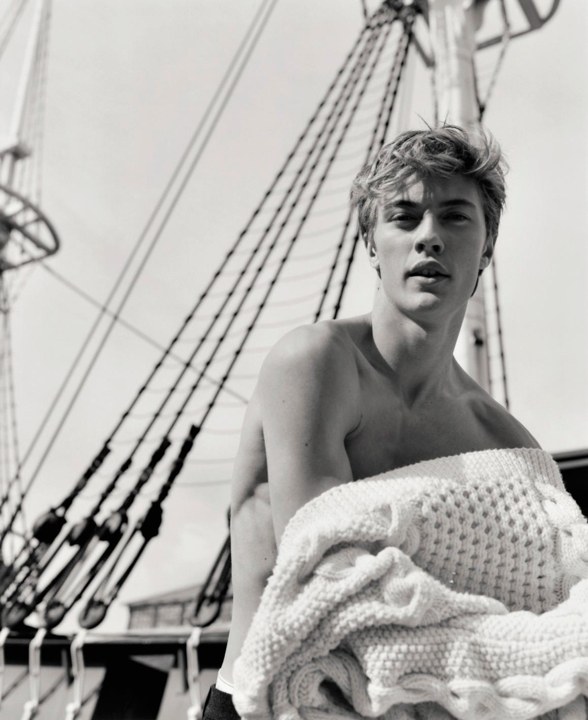 ibbyfashion:Lucky Blue Smith by Laura Coulson, ES