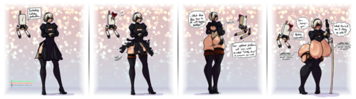 pressurizedpleasure:pressurizedpleasure:Patreon - 2B’s Holiday UpgradeFull size: [Click here]Christm