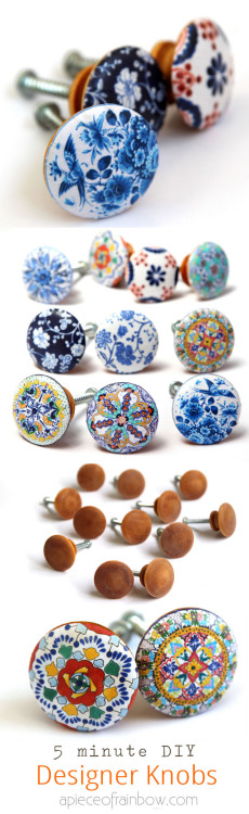 DIY Designer KnobsWhen I first saw these knobs, I was positive they were hand painted ceramic knobs.
