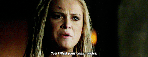 jasminscarey:#Clarke at the man who killed the one she loved