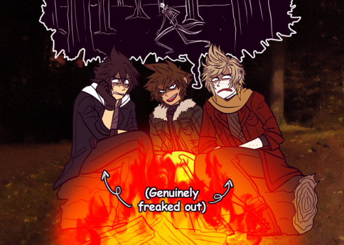 destiny-islanders:  Story time around the campfire with Sora! :D(Click on the panels for Sora’s narration! No worries if you can’t access them, though– my original intention was to tell the story through the pictures!)