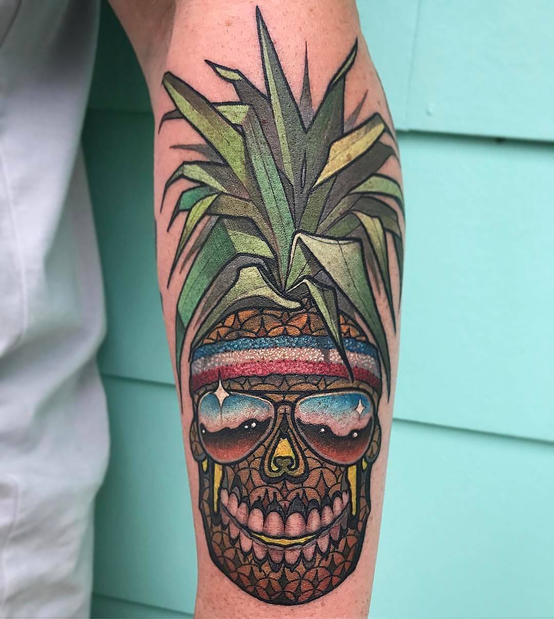 Pineapple Skull done by Josh Weeks at Guru Tattoo in San Diego Thank you  Josh  rtattoos