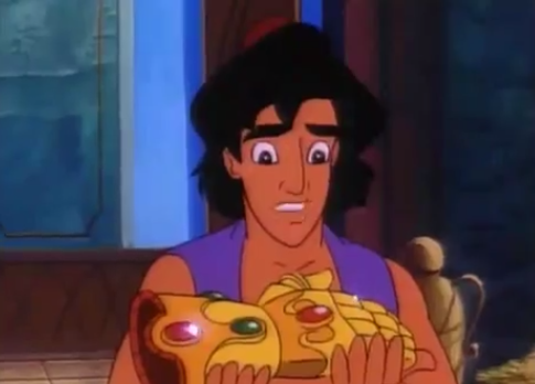 theotheronez: Hey does anyone remember that time Aladdin had the infinity gauntlet?   @slendershadow1 