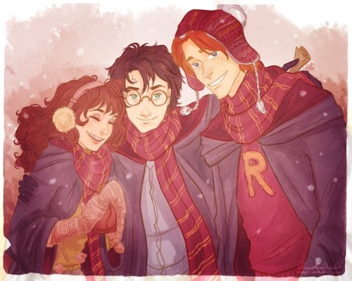 zohbugg: thewhisperinglady: fanart-hq: Harry Potter by viria13 Fred being slightly faded in the p