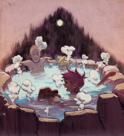 skeleton-justice-warrior: bornbymidnight: Bathing in the hot spring made everyone feel alive again! 