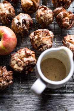 sweetoothgirl:   Maple Glazed Apple Fritters